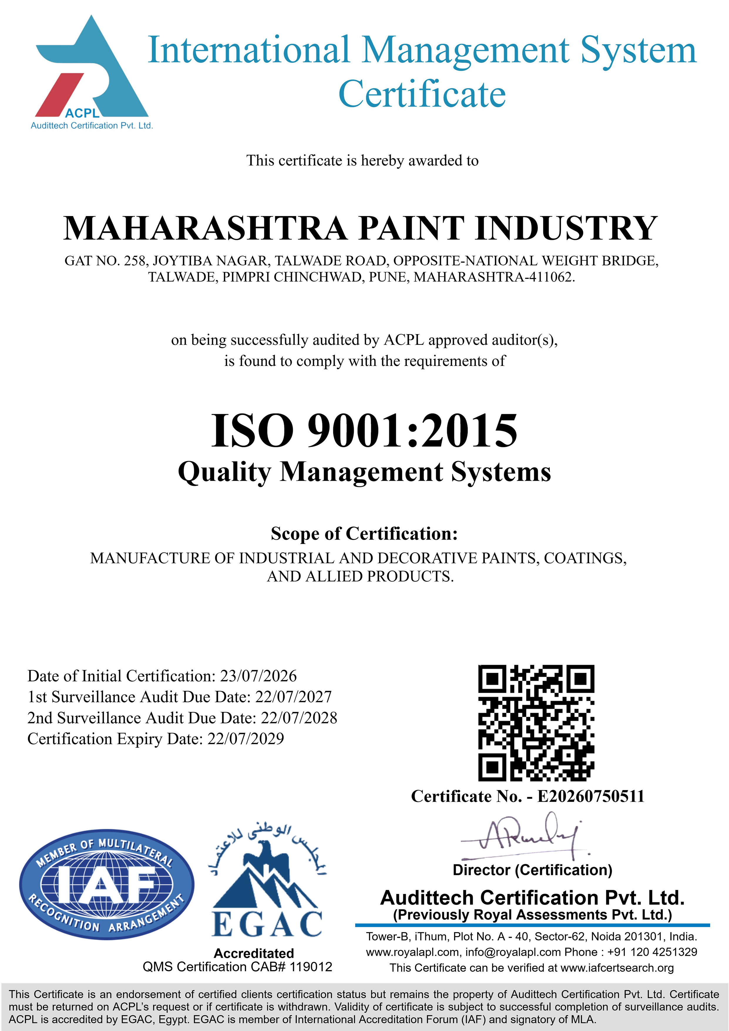 Certificates